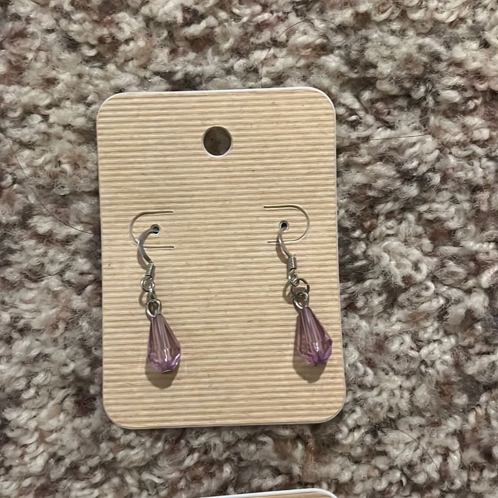 Purple bead earrings